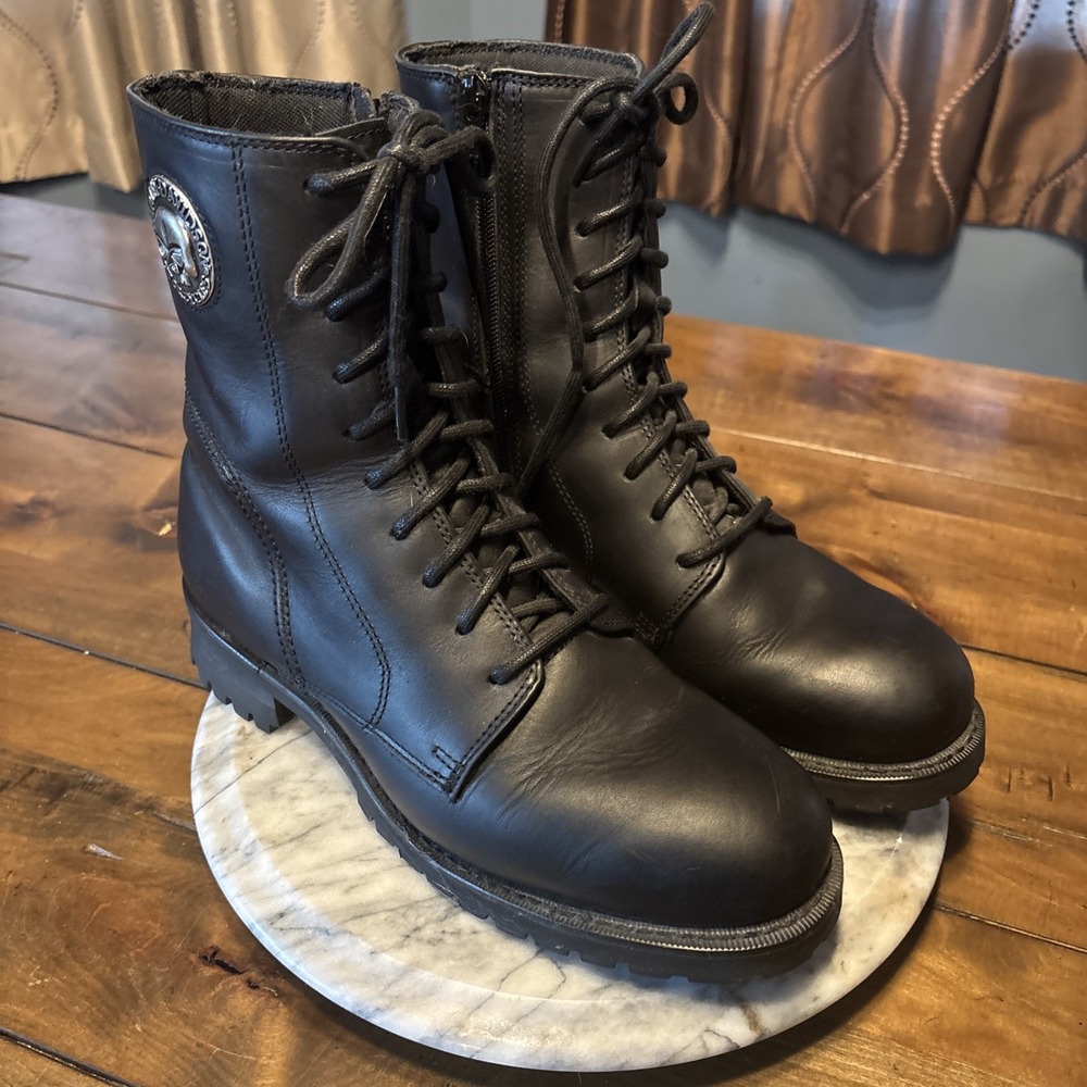VTG Harley Davison Willie G Zip Up Motorcycle Boots Men Sz 8.5 EU 41.5 - Picture 2 of 10